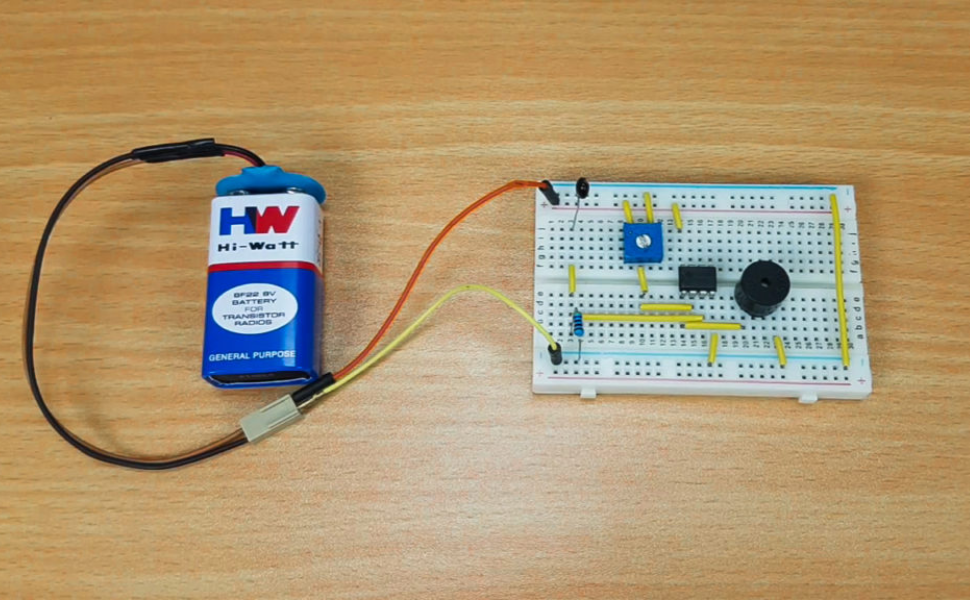 Fire Alarm Using Thermistor and IC 555