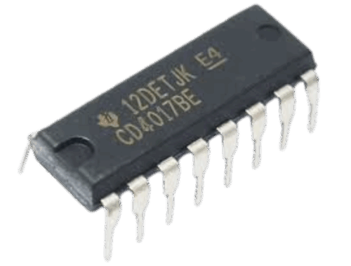 IC 4017 – Decade CounterDivider with 10 Decoded Outputs (Pack of 2) IC 4017 – Decade CounterDivider with 10 Decoded Outputs (Pack of 2)