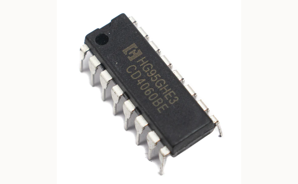 IC 4060 – 14-Stage Binary Ripple CounterDivider with Oscillator